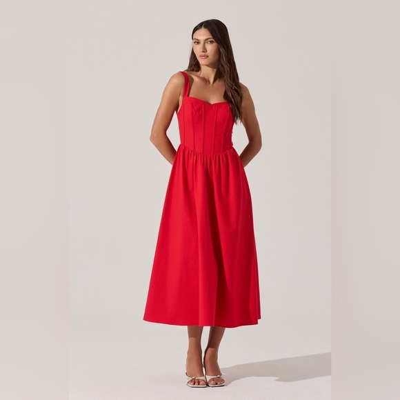 Astr Dresses & Skirts - ASTR The Label Sweetheart Corset Linen Dress M B3040
